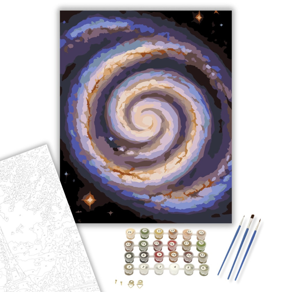 Spirálgalaxis Csillagmezőben - számfestő készlet - számfestő készlet