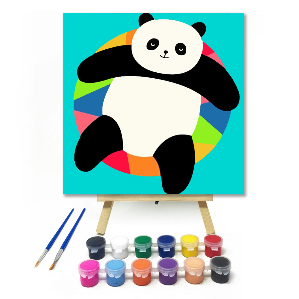 Hűsölő Panda - gyerek számfestő készlet